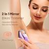 LGTGH Bikini Trimmer for Women with Mirror & LED Light, Ceramic Blades & Travel Lock - Body Groomer IPX7 Waterproof Use for Legs/Arm/Underarm - Plum view 3