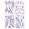 New anime purple makeup tattoo sticker full body laser lightning temporary sticker 4 pieces holiday role-playing props accessories (Violet 2) view 1