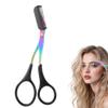 Eyebrow Trimmer Scissor, 2-in-1 Professional Eyebrow Scissor with Comb, Stainless Steel Precision Eyebrow Cutter, Curved Eye Brow Razor, Portable Hair Removal Makeup Tool for Women and Men (Black) view 1