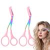 Eyebrow Trimmer Scissor, 2-in-1 Professional Eyebrow Scissor with Comb, Stainless Steel Precision Eyebrow Cutter, Curved Eye Brow Razor, Portable Hair Removal Makeup Tool for Women and Men (Pink2Pcx) view 1