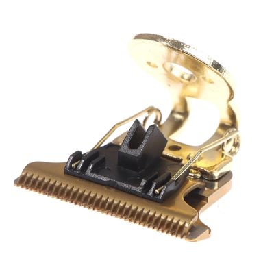 1pc Stainless Steel T-Shaped Hair Clipper Blade With Stand T9 Blade Trimmer Replacement Clipper Head(Gold)