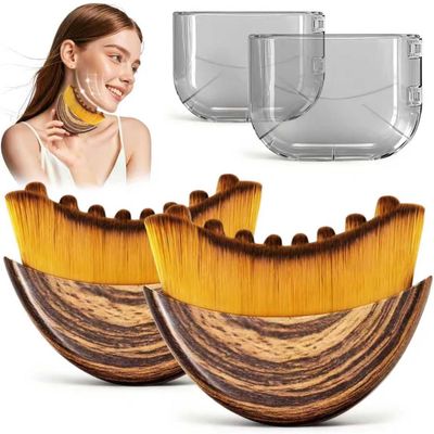 2 PCS Facial Lymphatic Contour Brush  Ergonomic Dry Brush for Face, Jawline & Chin Sculpting, Lymphatic Massage, Skin Lifting, Anti-Puffiness & Glow