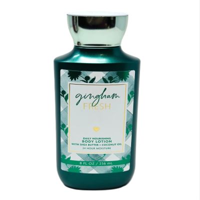Bath and Body Daily Nourishing Body Lotion 24 Hr moisture (8 FL OZ / 236 ml, Gingham Fresh)