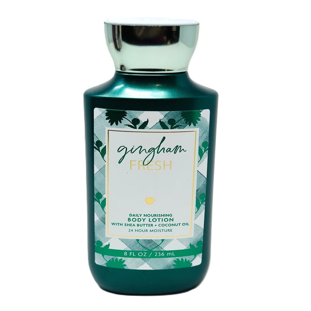 Bath and Body Daily Nourishing Body Lotion 24 Hr moisture (8 FL OZ / 236 ml, Gingham Fresh)