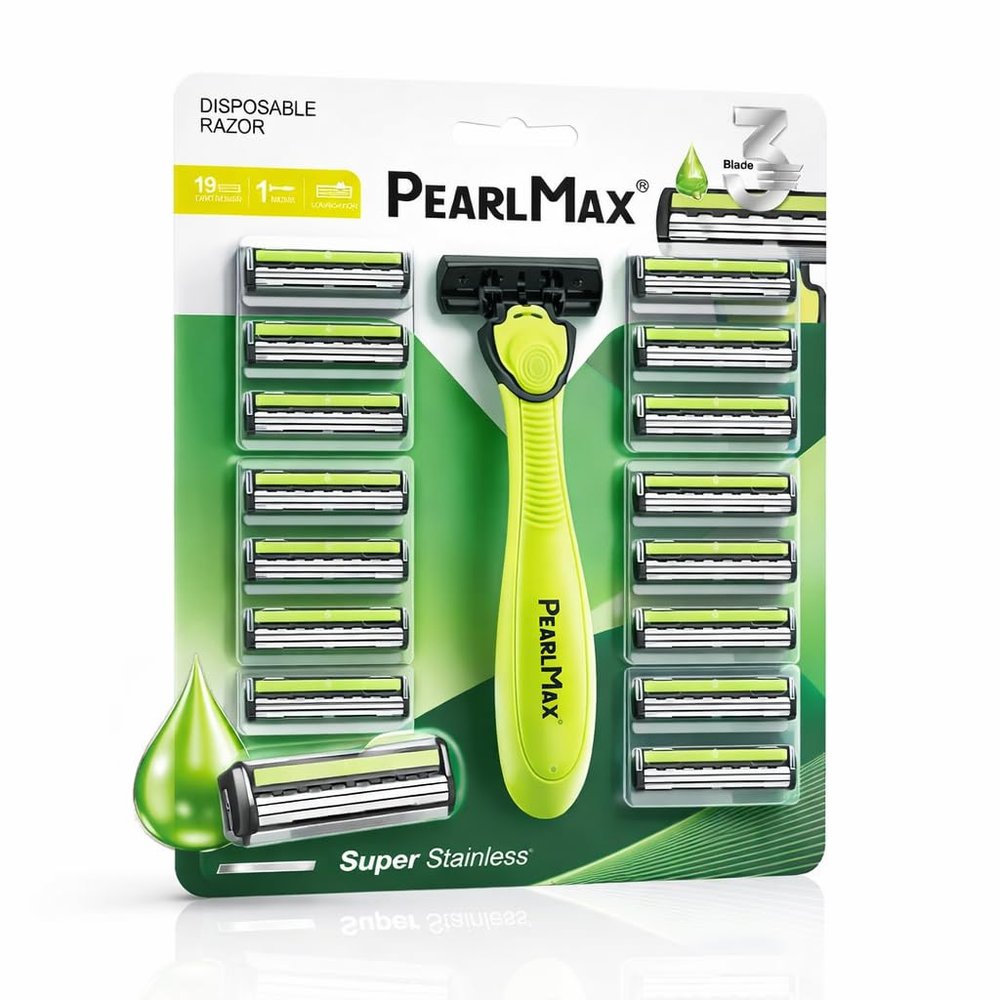 Mens Disposable Razor 3 Blade Shaving 19 Refill Blades Smooth Shave Stainless Steel For Sensitive Skin Men Grooming Shaving Tool