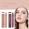Shadow Liner 2 In 1 Eyeline, 2-in-1 Shadow Liner Eyeshadow Stick Set to Make Light Eyes Pop Natural Eye Makeup Long-LastingChampagne Gold + Purple view 2