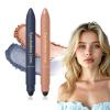 Shadow Liner 2 In 1 Eyeline, 2-in-1 Shadow Liner Eyeshadow Stick Set to Make Light Eyes Pop Natural Eye Makeup Long-LastingChampagne Gold + Blue view 2