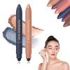 Shadow Liner 2 In 1 Eyeline, 2-in-1 Shadow Liner Eyeshadow Stick Set to Make Light Eyes Pop Natural Eye Makeup Long-LastingChampagne Gold + Blue view 3