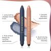 Shadow Liner 2 In 1 Eyeline, 2-in-1 Shadow Liner Eyeshadow Stick Set to Make Light Eyes Pop Natural Eye Makeup Long-LastingChampagne Gold + Blue view 4