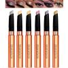 6-Piece Shimmer Eyeshadow Stick Set, Waterproof Crease-Proof, Golden Rainbow Colors, One-Swipe Application, Perfect for Carnival Glam Makeup view 1
