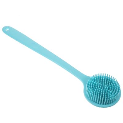 Alipis Silicone Shower Brush with Long Handle Ergonomic Bath Body Scrubber for Exfoliating and Massaging All Skin Types for Reach Areas Green