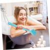 Alipis Silicone Shower Brush with Long Handle Ergonomic Bath Body Scrubber for Exfoliating and Massaging All Skin Types for Reach Areas Green view 3