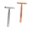 Unomor 2PCS Manual Double-edged Safety Razor for Men Lightweight Non-skid Grip Traditional Metal Shaver with Sealed Cutter Head for Close Smooth and Comfortable Shaving in Rose Gold and view 1