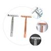 Unomor 2PCS Manual Double-edged Safety Razor for Men Lightweight Non-skid Grip Traditional Metal Shaver with Sealed Cutter Head for Close Smooth and Comfortable Shaving in Rose Gold and view 3