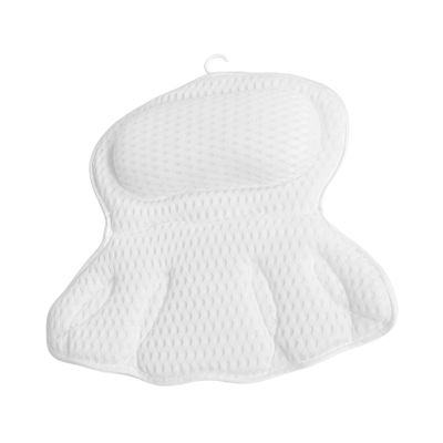 Beaupretty Ergonomic Bath Pillow for Tub with Suction Cups Machine Washable Tub Cushion for Neck and Back Support Breathable Quick-Dry Mesh Bathtub Accessory for Women and Spa Relaxation
