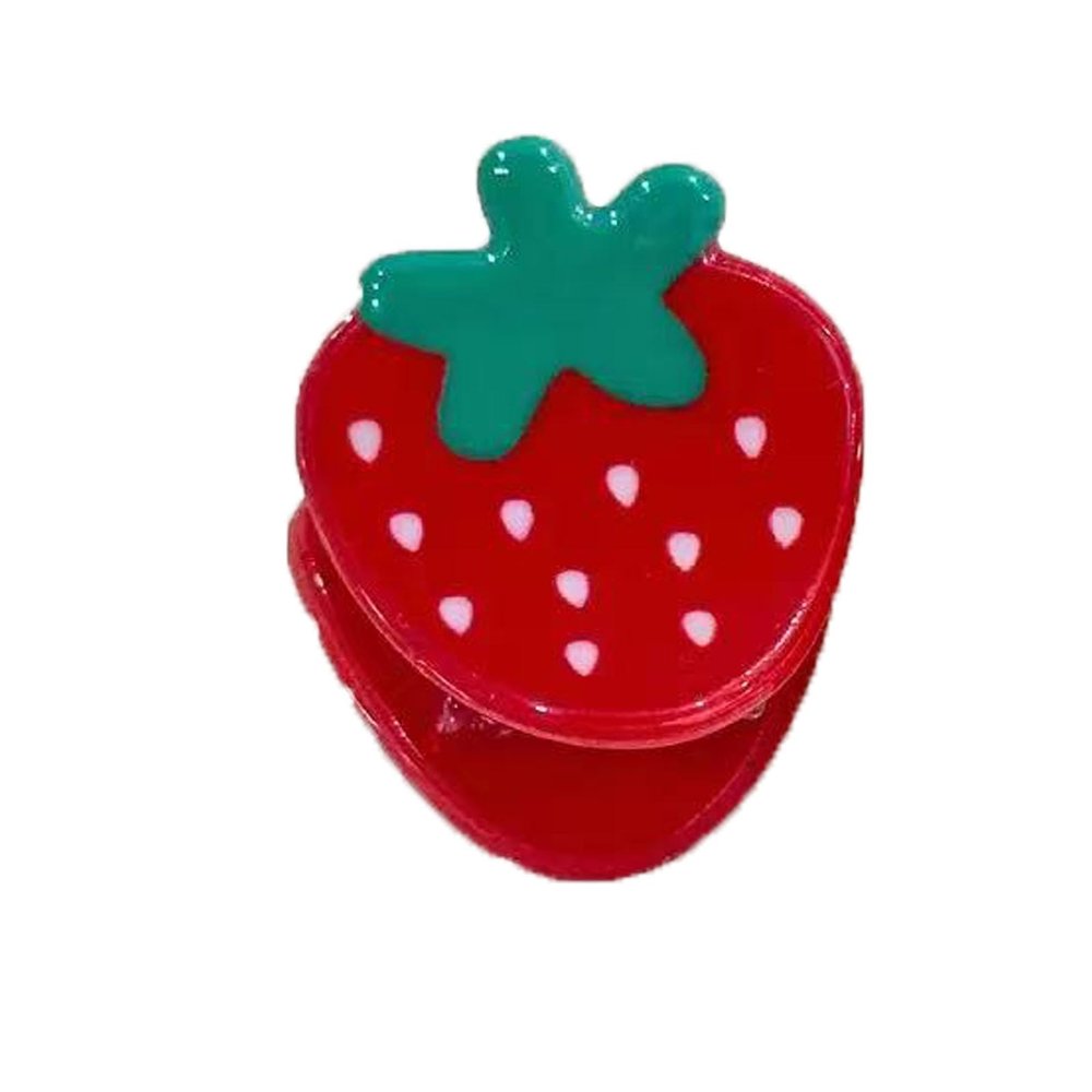 2PCS Mini Strawberry Claw Clips,Strawberry Hair Clips,Fruit Shape Hair Claw Clips,Food Hair Jaw Clips,Acrylic Hair Clip for Women,Small Claw Clips for Girls (Strawberry)