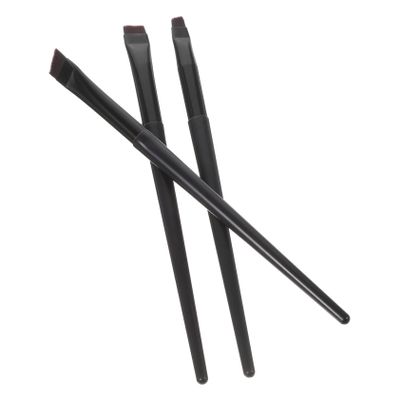 Alipis 3pcs Eyeliner and Eyebrow Makeup Brush Thin Flat and Oblique Angled Brushes with Plastic Handles Precise Eye Liner Tools for Eye Makeup and Professional Use