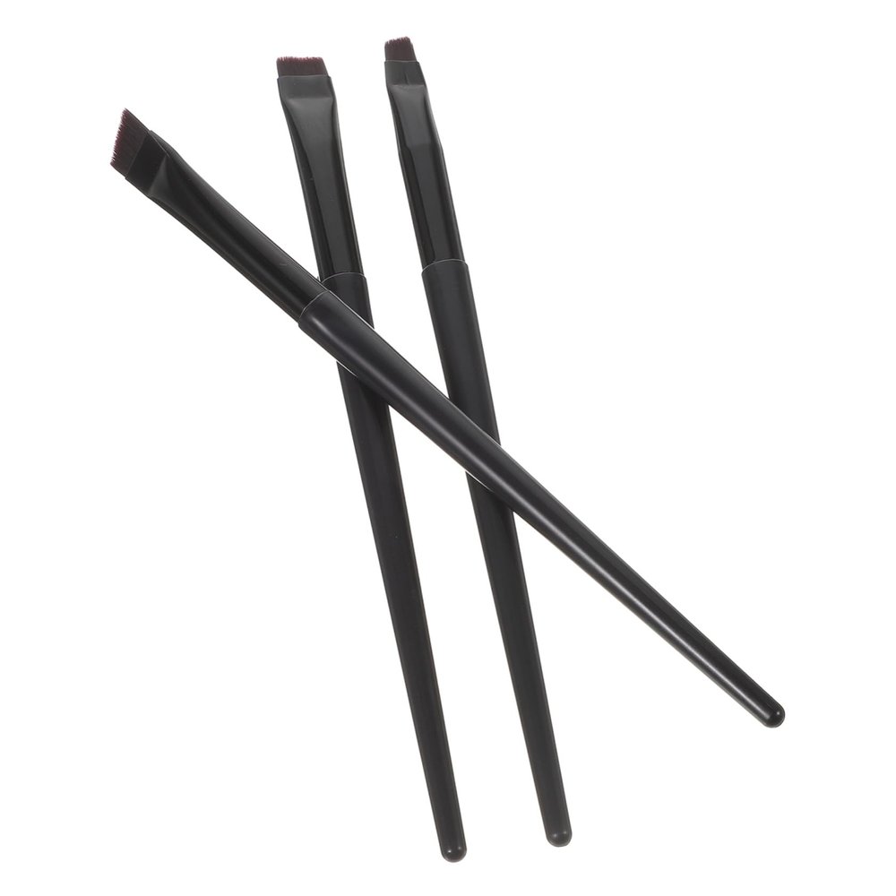 Alipis 3pcs Eyeliner and Eyebrow Makeup Brush Thin Flat and Oblique Angled Brushes with Plastic Handles Precise Eye Liner Tools for Eye Makeup and Professional Use
