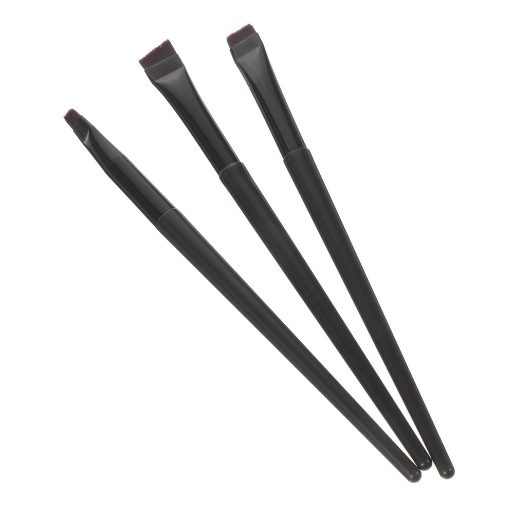 FRCOLOR 3pcs Eyeliner Brush Soft Makeup Tools with Angled and Flat Heads for Precise Eye and Eyebrow Definition Lightweight and Portable Cosmetic Brushes for Women