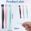 3PCS Lash Cluster Tweezers, Flat-Tip Lash Extension Tweezers, Flat-head Lashes Tweezer for Nail Art Accessory Application, Double Eyelid Tape, And DIY Stickers view 2
