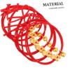 Unomor 6pcs Red Elastic Hair Ties Stretchy Ponytail Holders No Damage Hair Bands for Thick Curly Fine Women Chinese Year Party Favor view 3