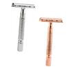 Alipis 2PCS Manual Double-edged Safety Razor for Men Beard Shaving Lightweight Non-skid Grip Metal Shaver with Sealed Blade Head for Close Clean Shave Classic Old Style Design in Rose view 1