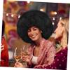 NOLITOY Heat Resistant Curly Afro Wig for Black Women Soft Natural Feel Synthetic Short Wig for Halloween Cosplay Parties Voluminous Bouncy Style for Themed Events view 4