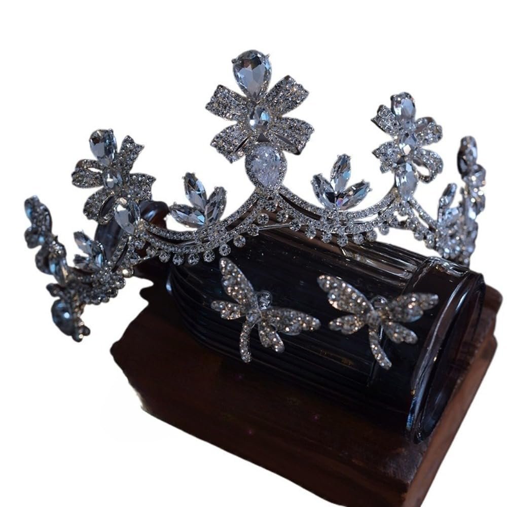 Elegant Bride Crystal Tiara Crown - Wedding Headpiece for Bridal Party, Photography, Pageants (Style 1)