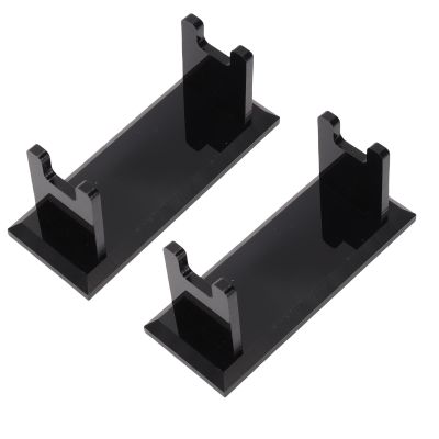 FTVOGUE Bathroom Countertop Shaving Stand, Groove Design Acrylic Storage Holder Stand, Elegant, Practical, Save Space, Fits Shaving, Pens, Toothbrushes (Black)