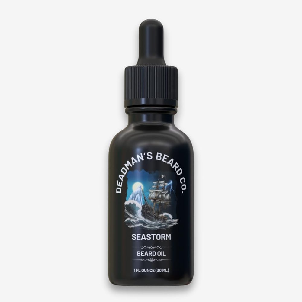 Deadman's Beard Co. | Men's Premium Beard Oil - Soften, Nourish and Condition Your Beard & Skin | Made In The U.S.A | Sea Storm - Lime & Deep Sea