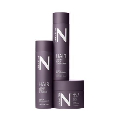 NULASTIN Vibrant Scalp Travel Kit - Hair Shampoo (2.54FlOz), Conditioner (2.54FlOz) & Scalp Scrub (1.7FlOz) for Fine Hair - Volumizing, ColorSafe & Vegan Hair Set (3 Count)