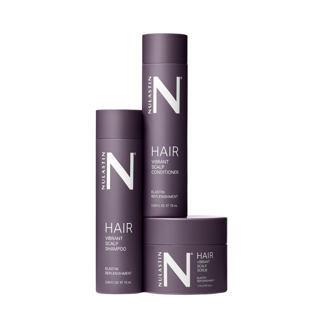 NULASTIN Vibrant Scalp Travel Kit - Hair Shampoo (2.54FlOz), Conditioner (2.54FlOz) & Scalp Scrub (1.7FlOz) for Fine Hair - Volumizing, ColorSafe & Vegan Hair Set (3 Count)