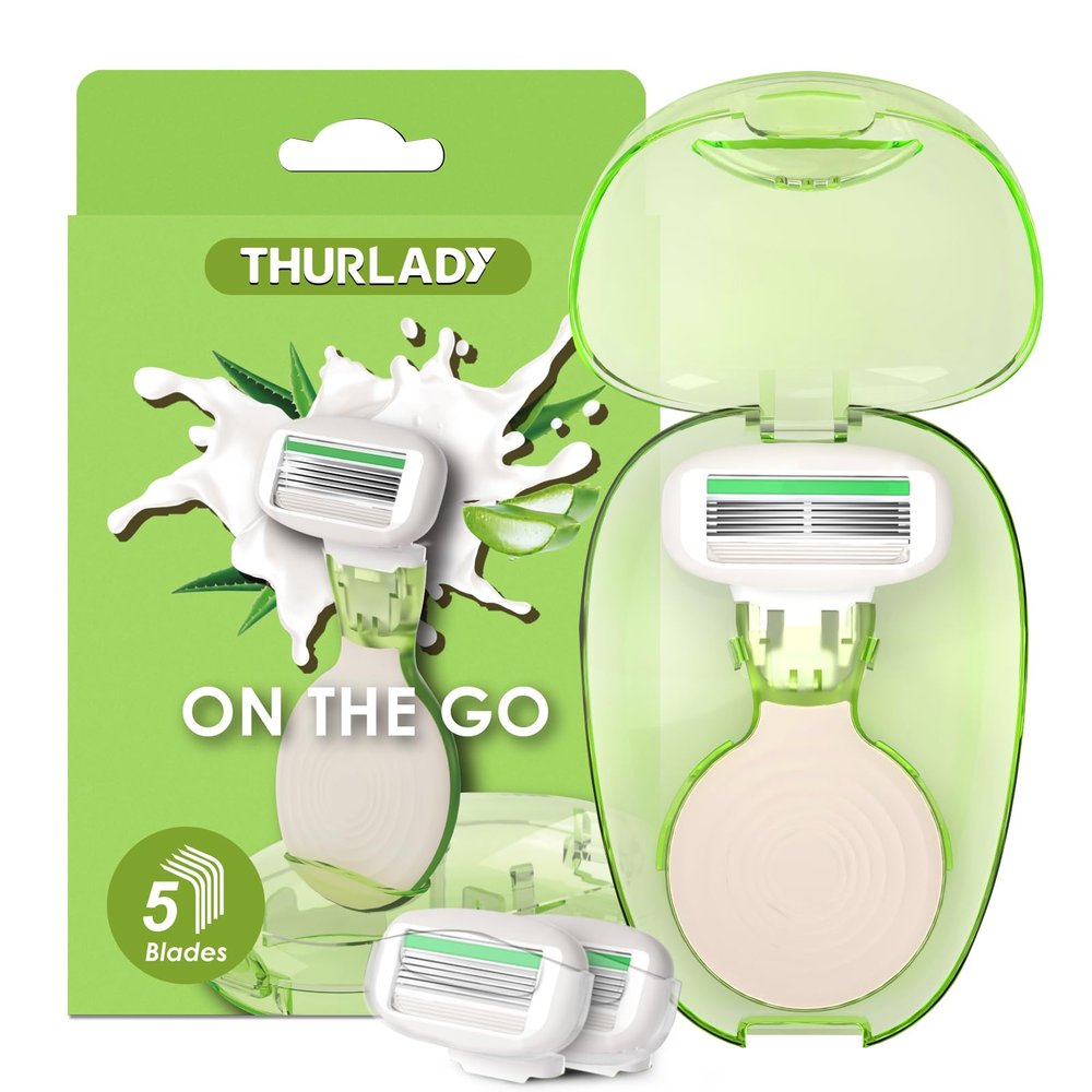 Mini Travel Razors for Women, 5-Blade Razor Kit with 3 Refills & Case
