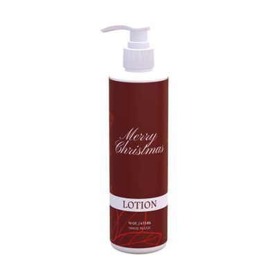 Christmas Lotion  Elegant Red Design | Fresh Green Tea & Lemon Scent | 12 Pack 16 oz Pump Bottles | Sophisticated Red Holiday Decor for Bathrooms & Guest Suites | Paraben-Free, Made in USA