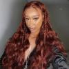 10A Human Hair Bundles with Closure Body Wave 20 22 24+20 Inch, Reddish Brown Color Raw Brazilian Virgin Human Hair with 4x4 Lace Closure Unprocessed Cooper Red Body Wave Quick Weave Bundles view 3