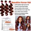 10A Human Hair Bundles with Closure Body Wave 20 22 24+20 Inch, Reddish Brown Color Raw Brazilian Virgin Human Hair with 4x4 Lace Closure Unprocessed Cooper Red Body Wave Quick Weave Bundles view 4