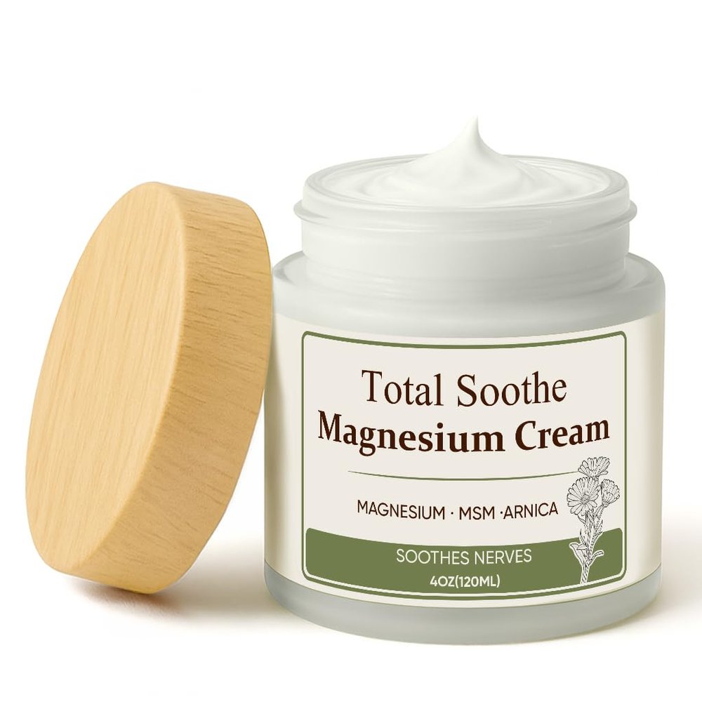 Total Soothe Magnesium Cream with MSM & Arnica  Fast Absorbing Non-Greasy Magnesium Lotion for Muscle & Joint Comfort, Vitamin B6 Mineral Delivery Formula, 4oz