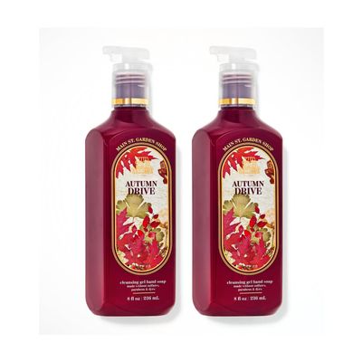 Bath and Body (Pack of 2) Autumn Drive Cleansing Gel Hand Soap, 8 fl oz / 236 mL each (Packaging Design Styles May Vary)