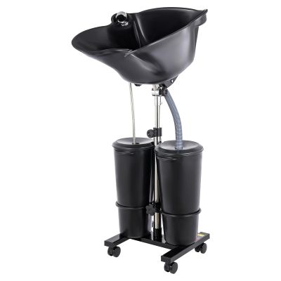 100-240V Electric Double Bucket Salon Sink 3.34-4.49Ft Adjustable Height Portable Shampoo Bowl 270  Adjustable Angle Deep Portable Wash Bowl for Hairstylists