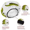 2 PCS Reusable Shower Caps with 2 Satin Scrunchies for Women, Large Waterproof Shower Bonnet Washable Elastic Band Bath Hair Hat for Long Hair, green crocodile (12) view 4