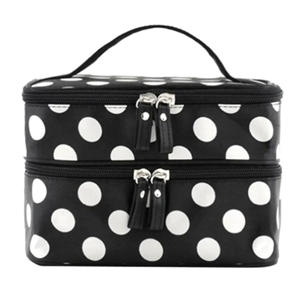 Yaregelun Large Capacity Cosmetic Bag Double Layer Zipper Women Makeup Bags Portable Travel Toiletries Organizer