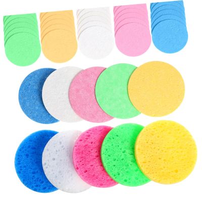 Alipis 50pcs Compressed Facial Sponges Reusable Natural Cellulose Cosmetic Puff for Deep Cleansing Makeup Removal Suitable for All Skin Types Gentle Exfoliating Face Sponge