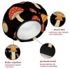 2 PCS Reusable Shower Caps with 2 Satin Scrunchies for Women, Large Waterproof Shower Bonnet Washable Elastic Band Bath Hair Hat for Long Hair, Black Mushroom (6) view 4