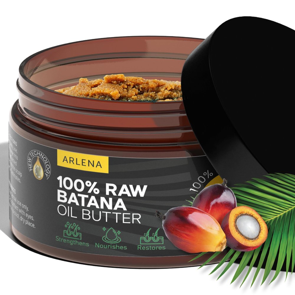 ARLENA 100% Raw Batana Oil Butter  Unrefined Natural Hair Growth Butter for Scalp, Thinning Hair & Breakage  Pure Honduras Botana Oil Treatment  Vegan, Cold Pressed  4 oz