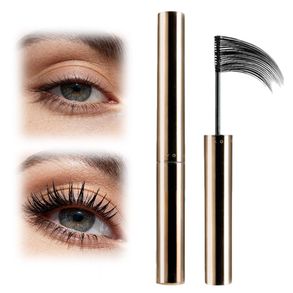 Waterproof Quick Drying Curl Mascara, Black Volumizing Mascara for Short & Fine Lashes, 3D Curling Metal Wand for Long-Lasting Lift & No Clumping (Black, 1PC)