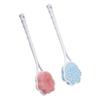 Abaodam 2Pcs Long Handle Silicone Back Scrubber Soft Bristle Bath Brush for Shower Exfoliating and Massage Bathroom Body Cleaner for Elderly and Daily Use Pink Blue view 1