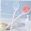 Abaodam 2Pcs Long Handle Silicone Back Scrubber Soft Bristle Bath Brush for Shower Exfoliating and Massage Bathroom Body Cleaner for Elderly and Daily Use Pink Blue view 3