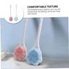 Abaodam 2Pcs Long Handle Silicone Back Scrubber Soft Bristle Bath Brush for Shower Exfoliating and Massage Bathroom Body Cleaner for Elderly and Daily Use Pink Blue view 4