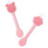 DEARMAMY 2 pcs Double-end Silicone Face Brush for Facial Cleansing and Mask Application Soft Cute Facial Scrubber for Deep Pores Cleaning and Smooth Skin Comfortable Grip Pink view 1