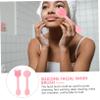 DEARMAMY 2 pcs Double-end Silicone Face Brush for Facial Cleansing and Mask Application Soft Cute Facial Scrubber for Deep Pores Cleaning and Smooth Skin Comfortable Grip Pink view 2
